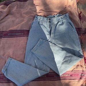 Universal Thread High Rise Pinstriped Jeans - Blue and White